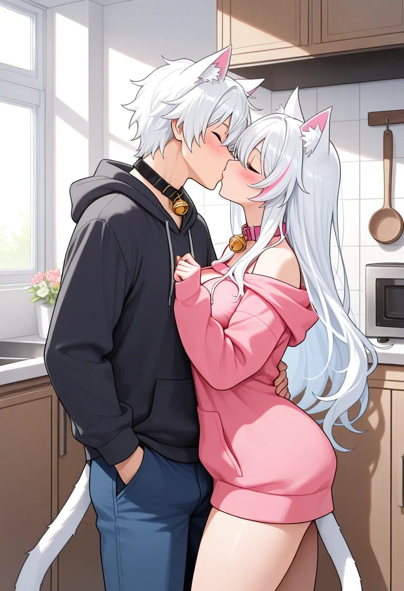 Story 74: Kitchen Playful — panel 2 — teasing approach