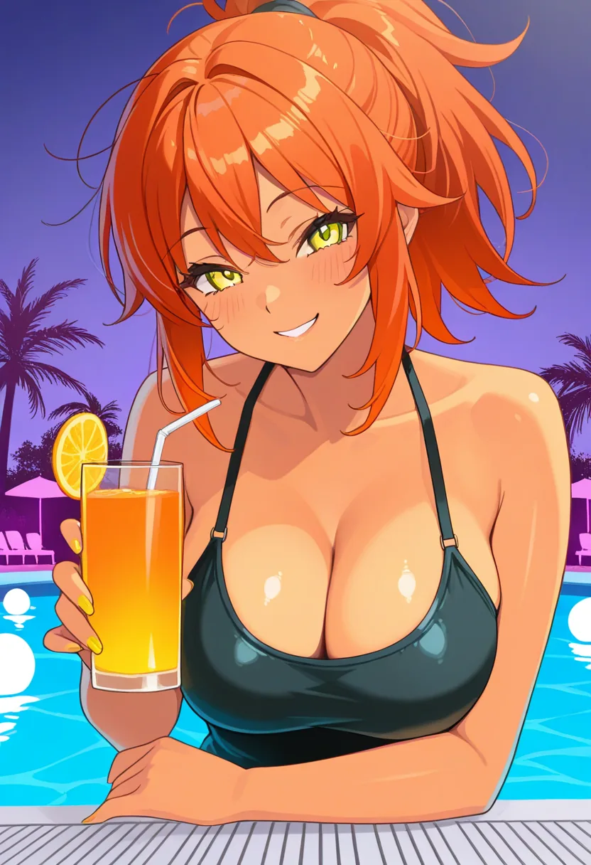 Story 3: Pool Fun — panel 2 — guy approaches poolside