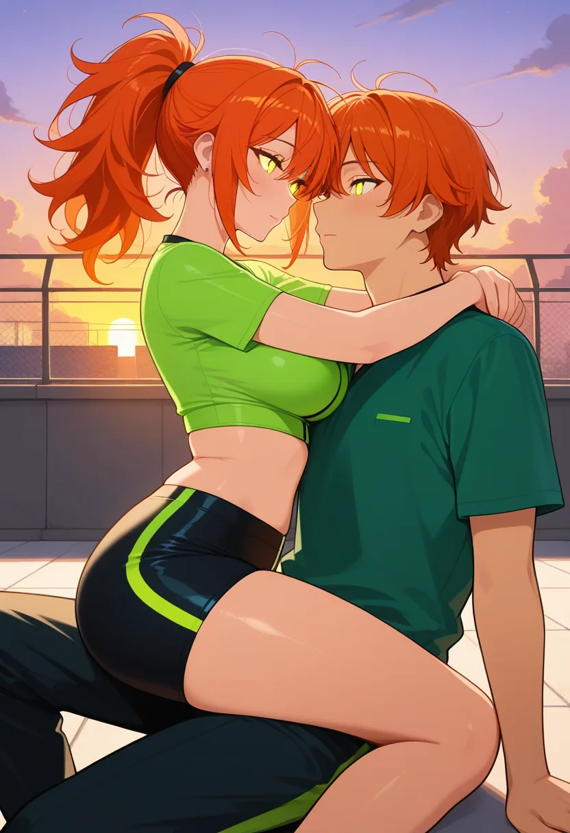 Story 5: On Rooftop Watching Sunset — panel 2 — Nova and partner sitting together