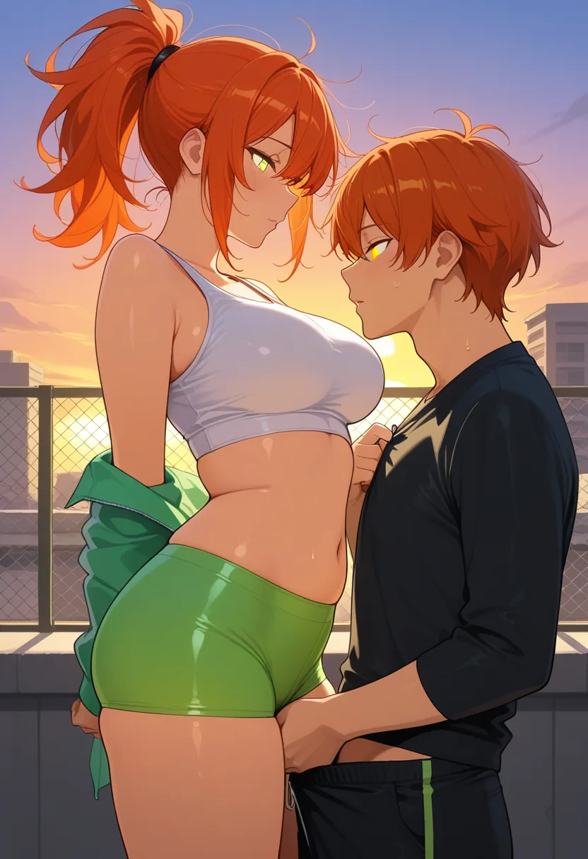 Story 5: On Rooftop Watching Sunset — panel 4 — Nova and partner started undressing