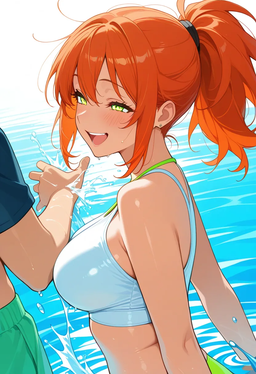 Story 6: Jumping Into Pool — panel 2 — Nova splashing a guy