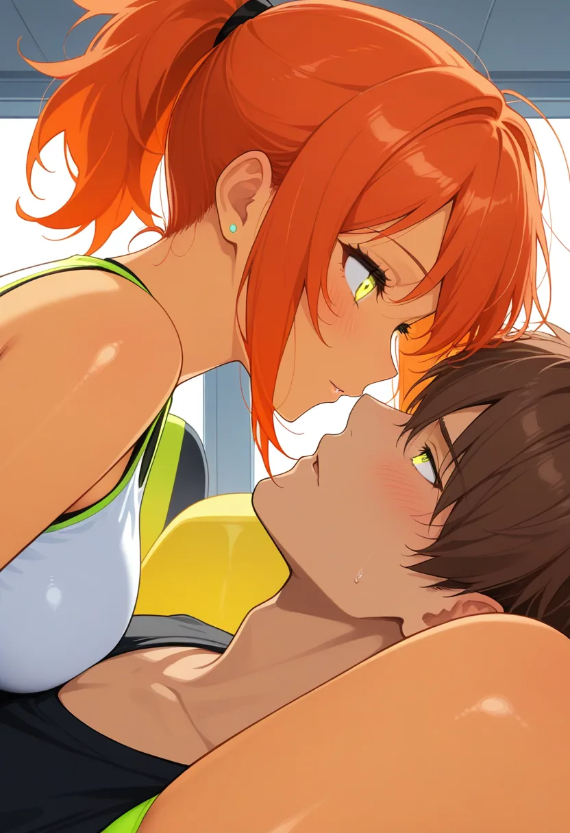 Story 8: Working Out Energetically — panel 3 — couple flirting in gym