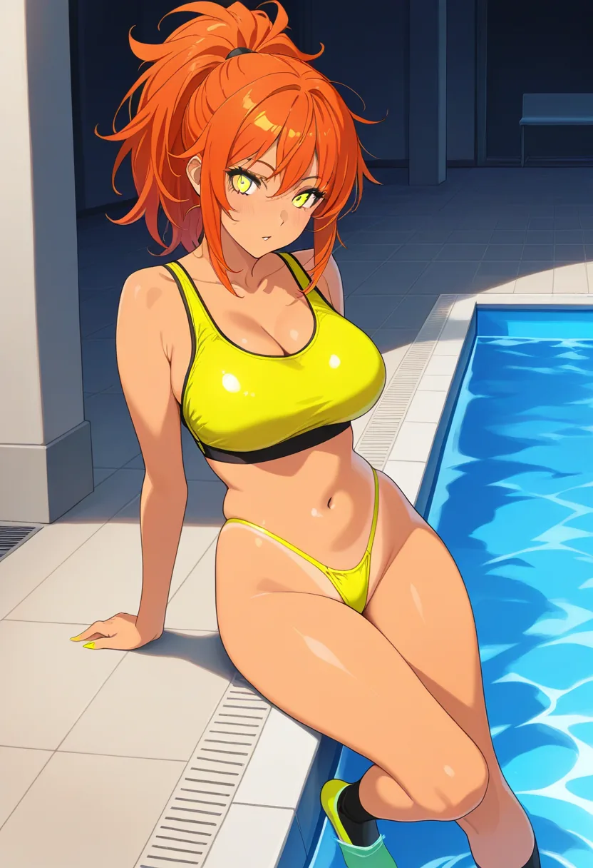Story 12: Splashing Fun — panel 5 — neon lingerie reveal