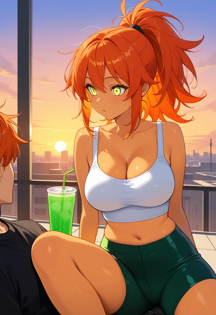 Story 14: Enjoying The View — panel 2 — sharing a drink