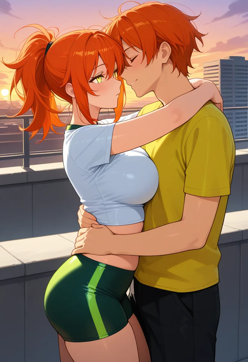 Story 17: On Rooftop Watching Sunset — panel 4 — guy pulls nova closer