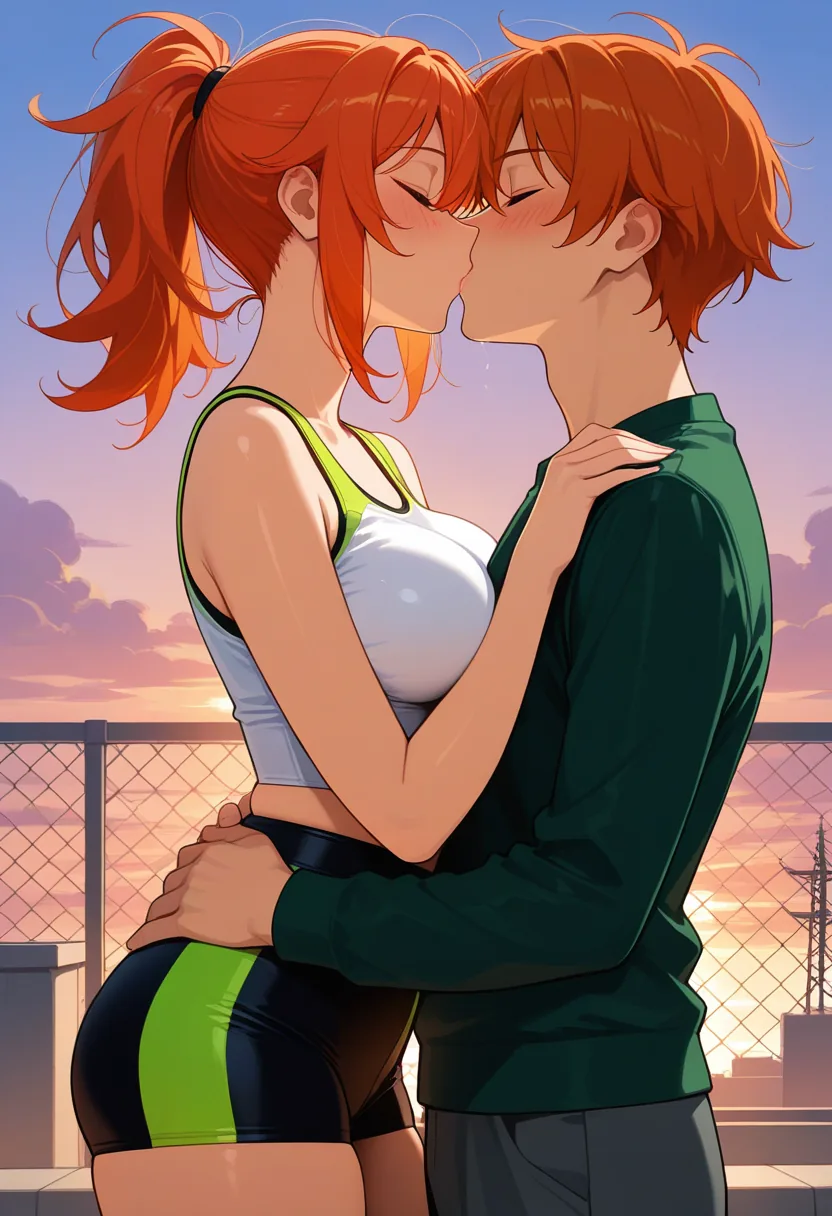 Story 19: Intense Gym Session — panel 6 — intimate approach on rooftop