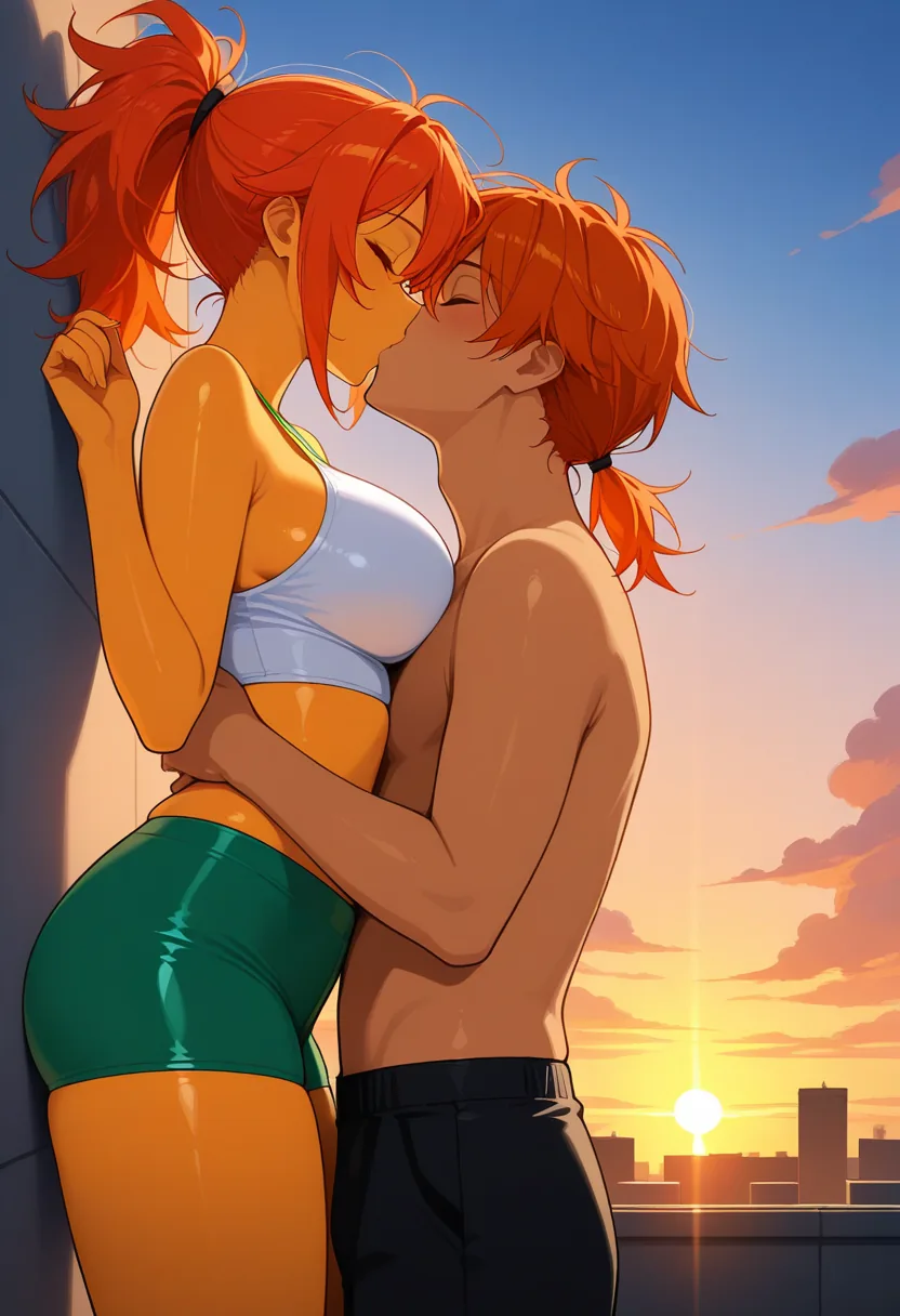 Story 23: Watching Sunset — panel 4 — first kiss