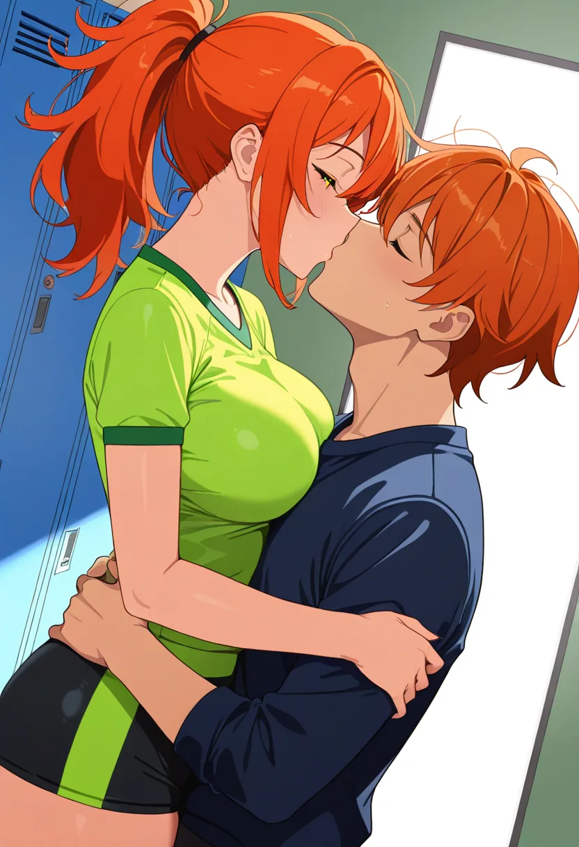 Story 28: Intense Workout — panel 5 — foreplay kiss