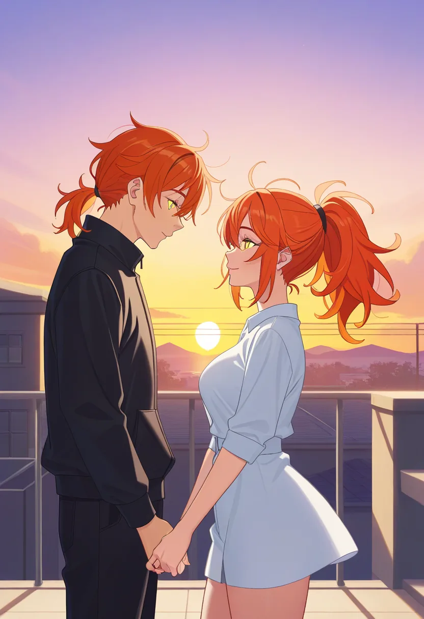 Story 29: Watching Sunset — panel 3 — sharing a moment