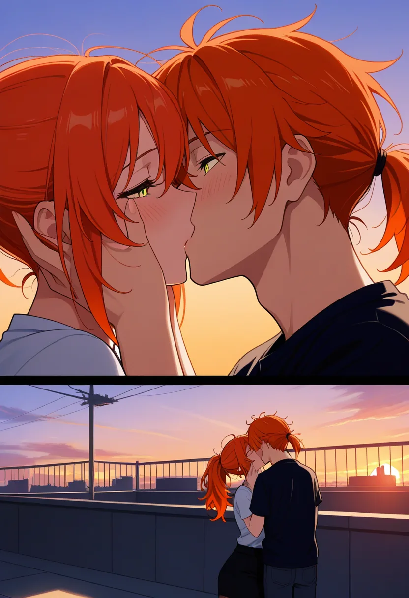 Story 29: Watching Sunset — panel 4 — first kiss