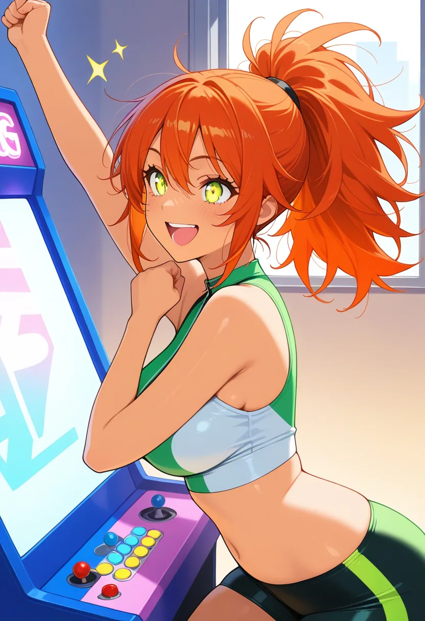 Story 30: Playing Fighting Game — panel 2 — celebrating win
