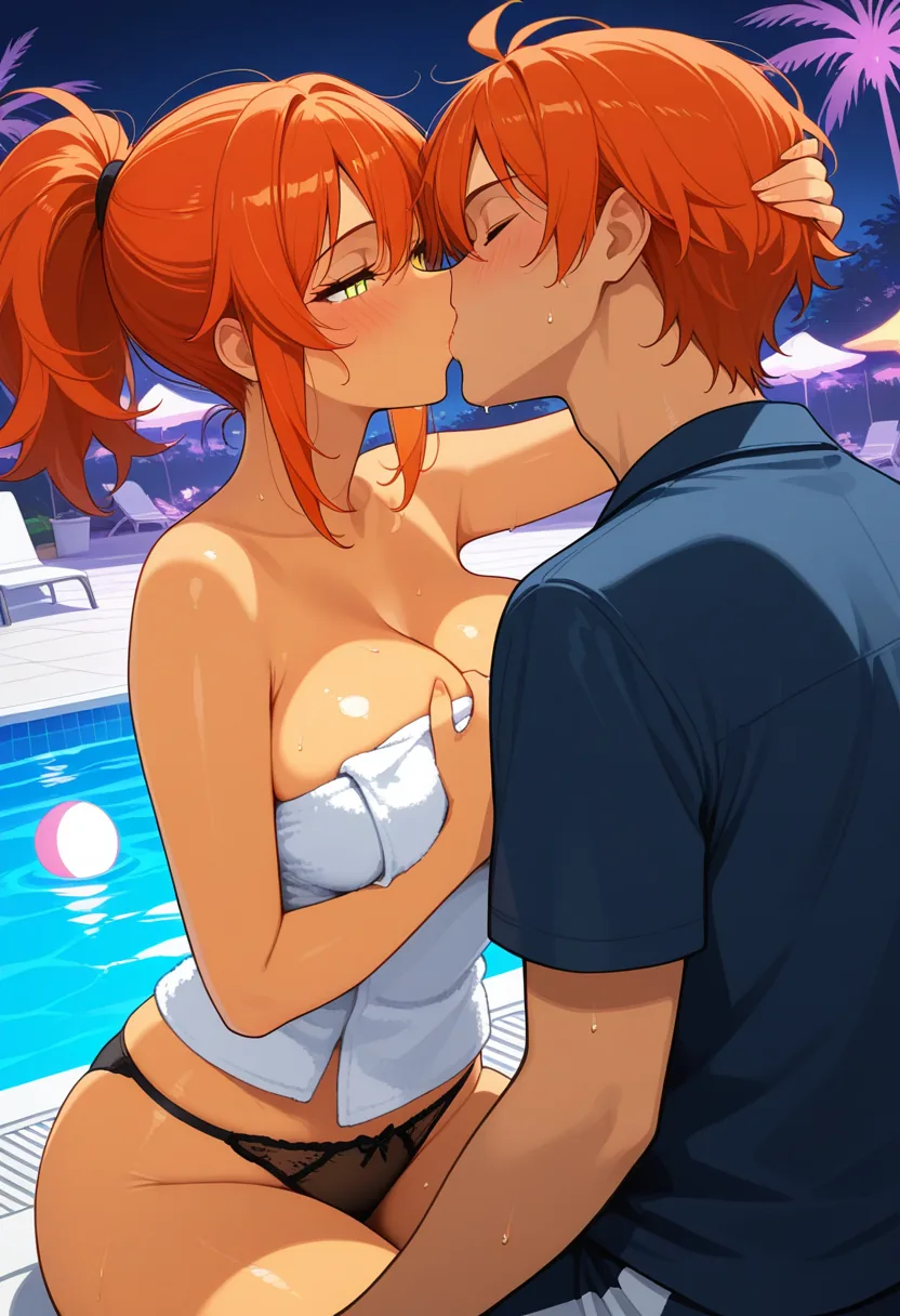 Story 32: Playful Splash — panel 3 — under the towel