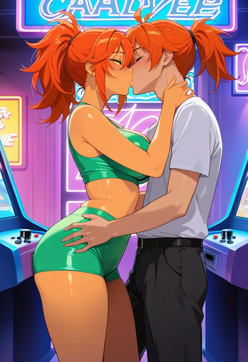 Story 35: Arcade Entrance — panel 3 — game over kiss