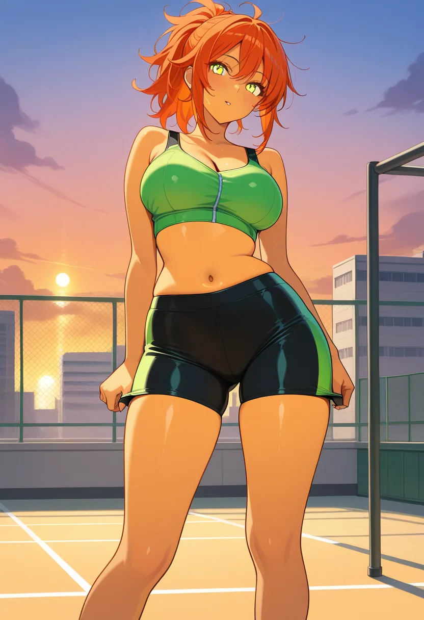 Story 46: Rooftop Gym Sweaty — panel 2 — shirt removal passion