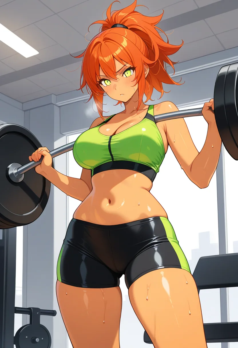 Story 57: Gym Warmup — panel 2 — pushing limits