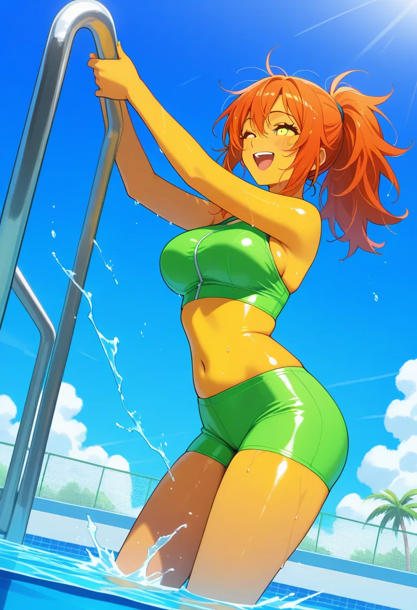 Story 62: Poolside Banter — panel 2 — water fight