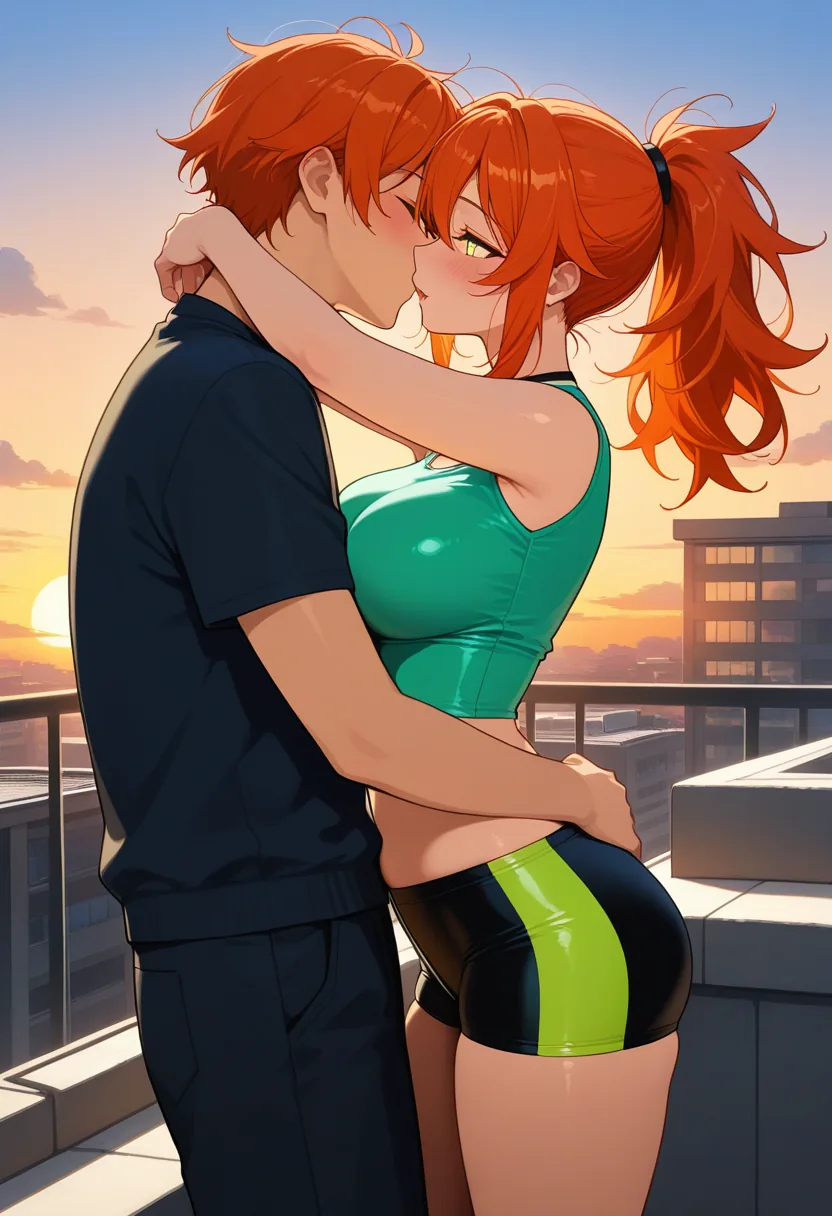 Story 64: Watching Sunset — panel 2 — playful teasing