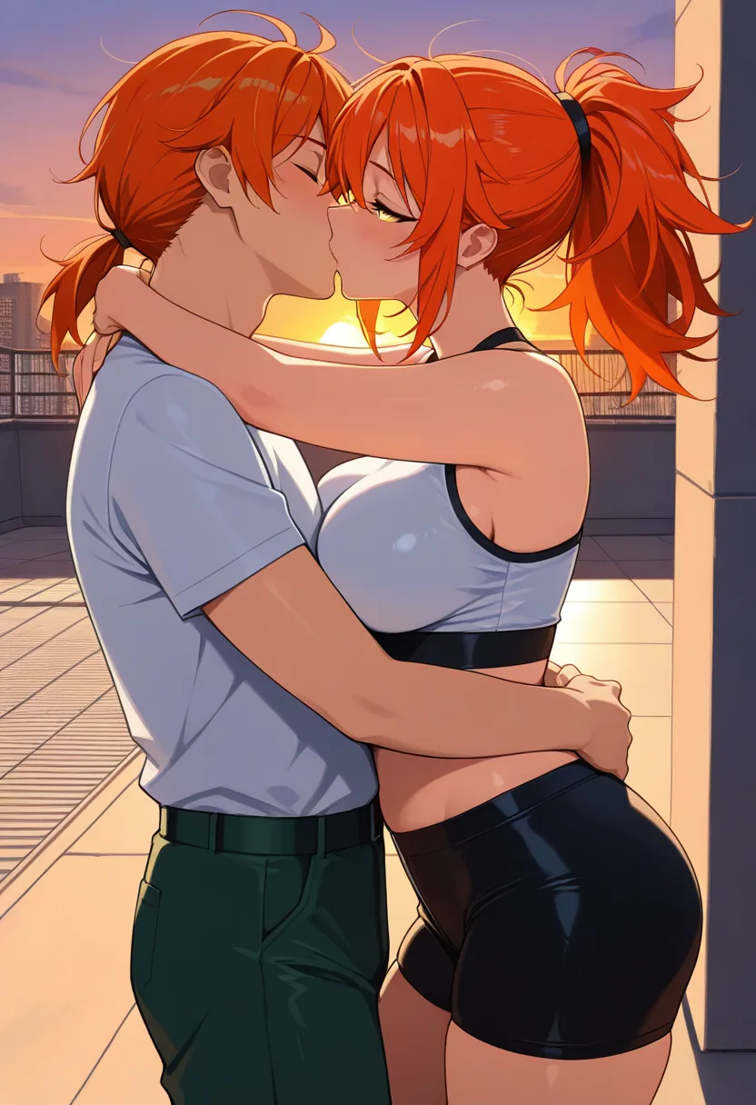 Story 64: Watching Sunset — panel 3 — first kiss