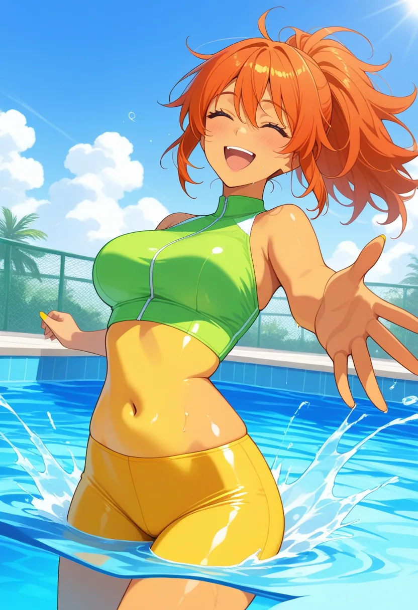 Story 68: Pool Party Nova Splashing Water — panel 1 — pool party nova splashing water