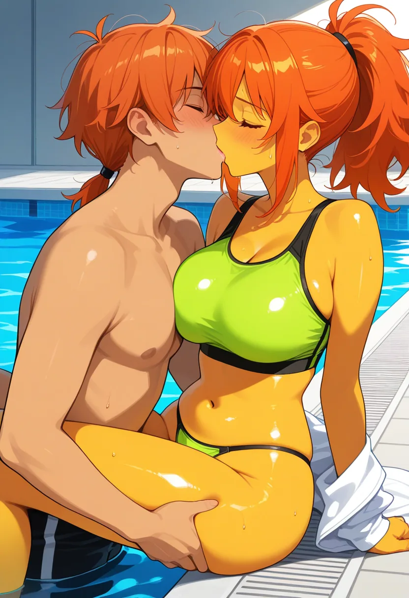 Story 71: Pool Party Fun — panel 5 — lingerie reveal