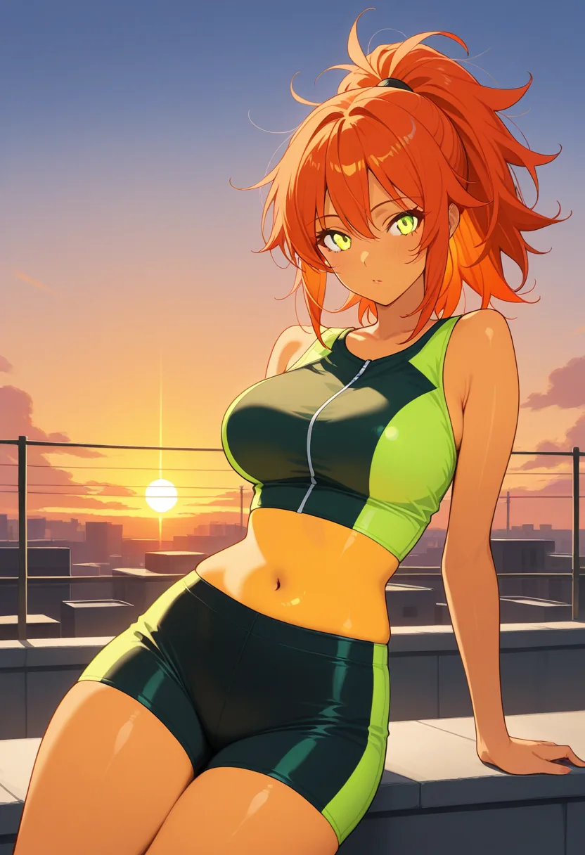Story 76: Enjoying Sunset Clothed — panel 1 — enjoying sunset clothed