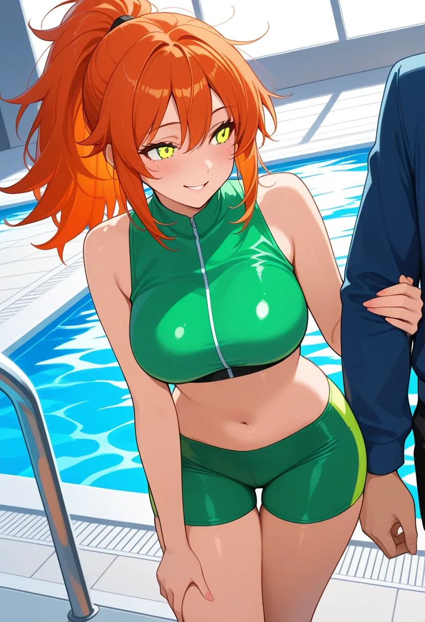 Story 80: At Pool Party — panel 3 — couple flirting by bar