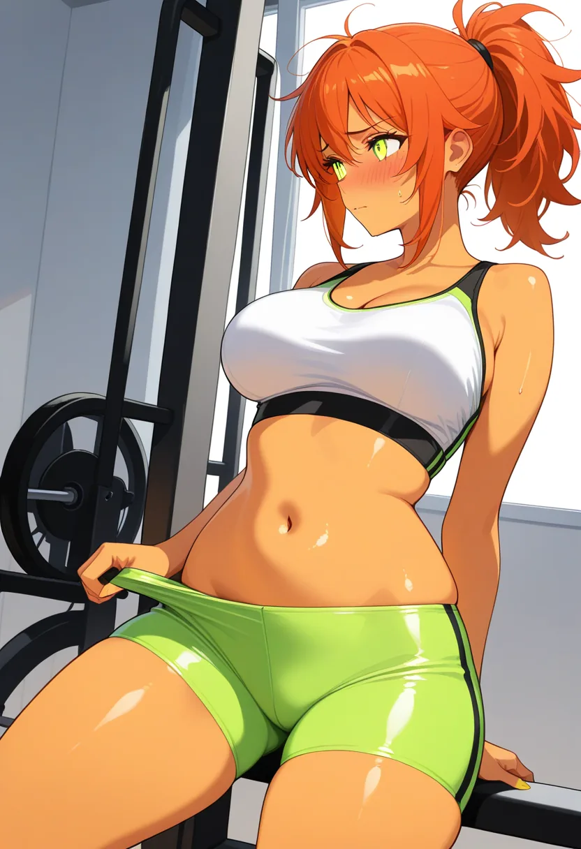 Story 81: Intense Workout — panel 3 — removing top