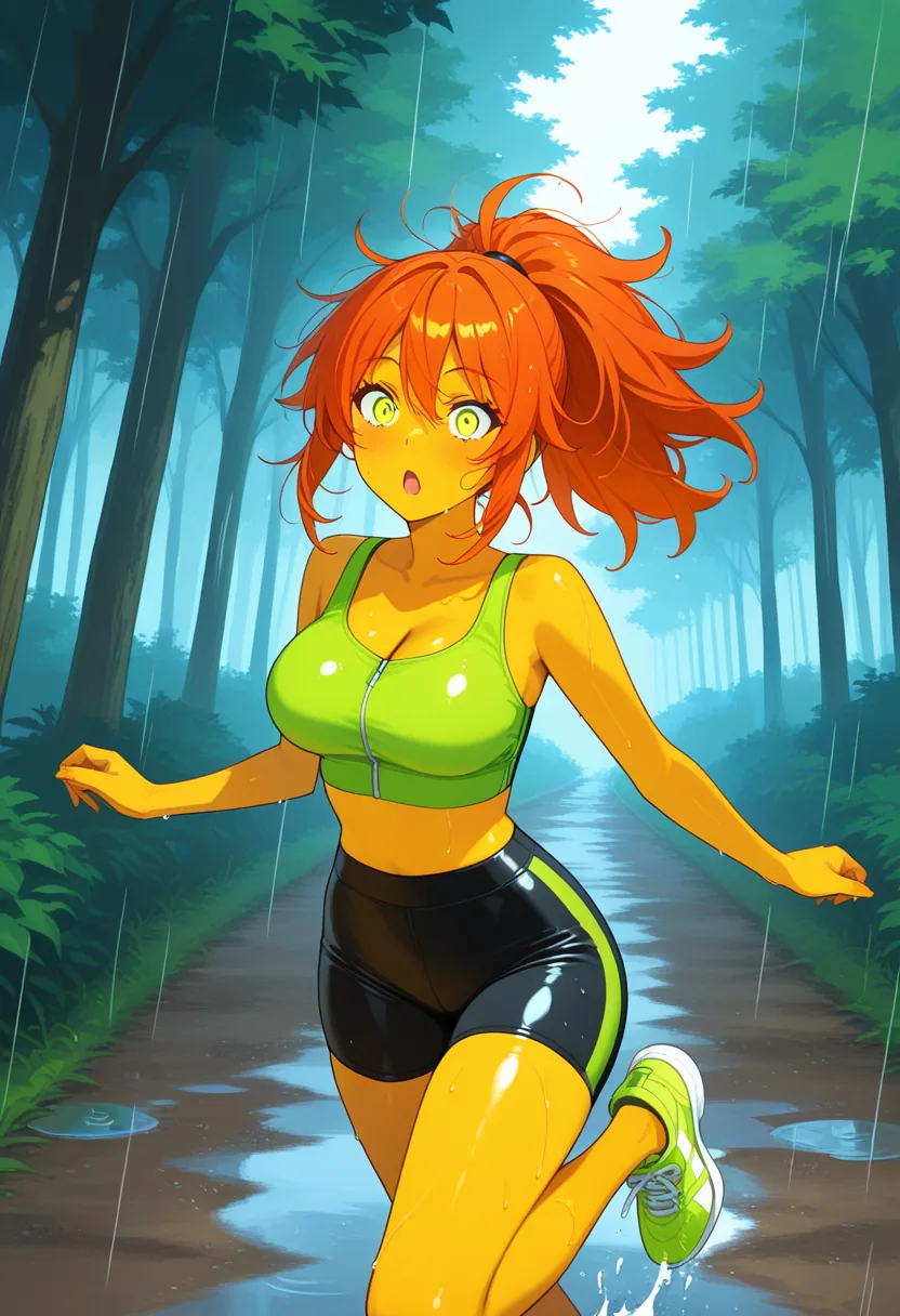 Story 83: Early Morning Jog — panel 2 — sudden rain