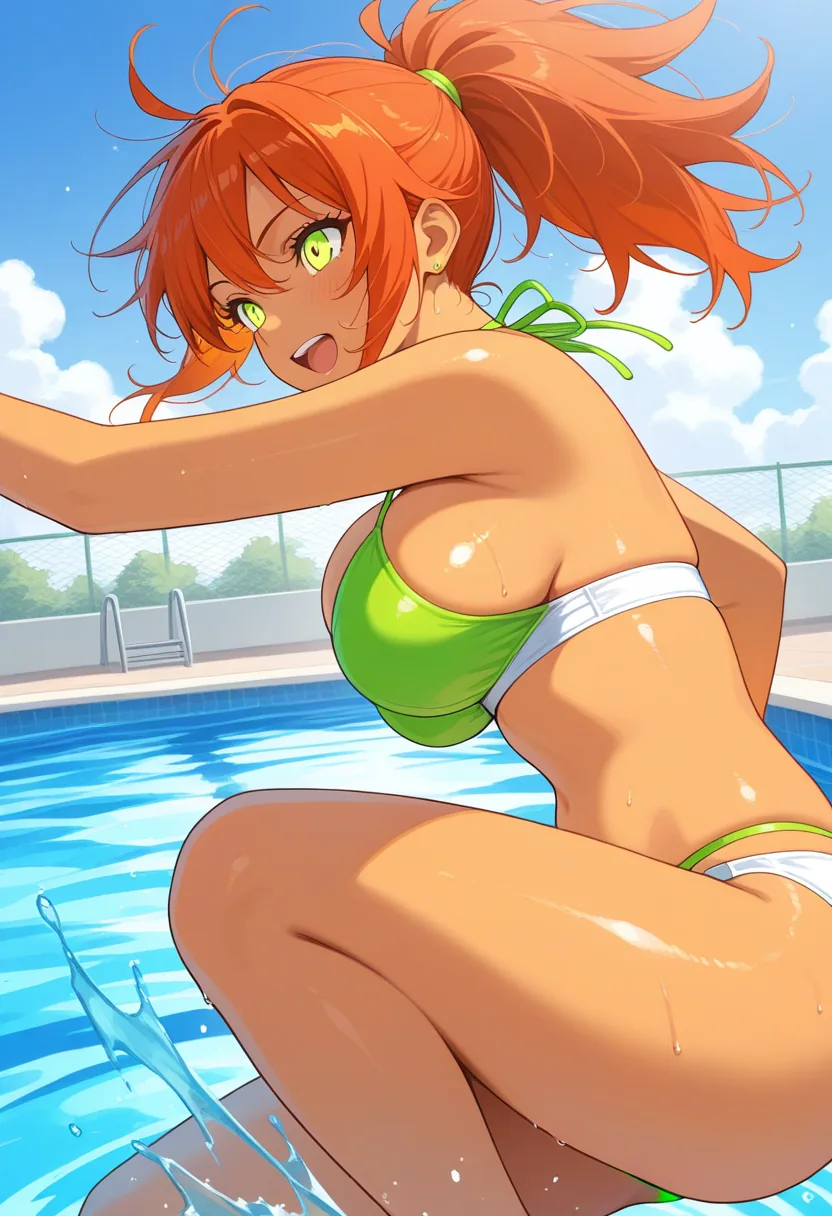 Story 86: Laughing By Pool — panel 8 — nova jumping into pool