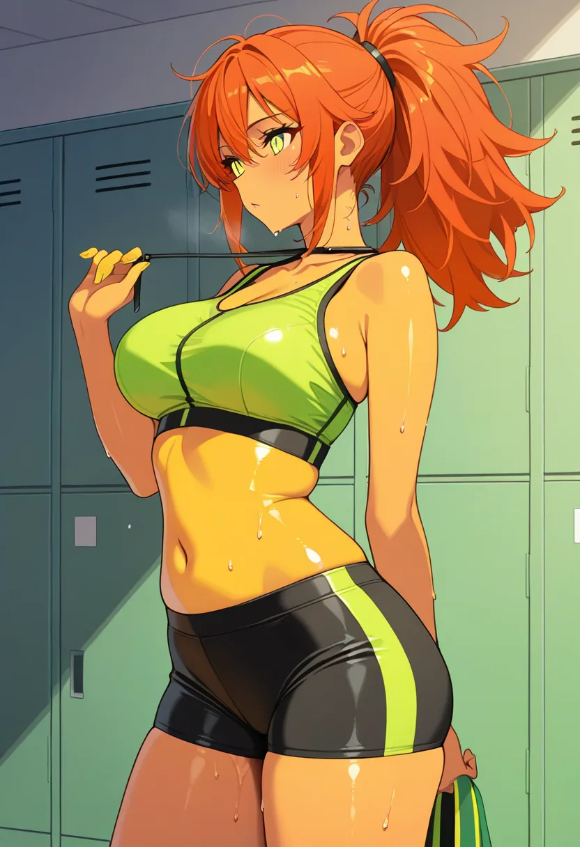 Story 87: Post Workout Sweat — panel 3 — crop top off