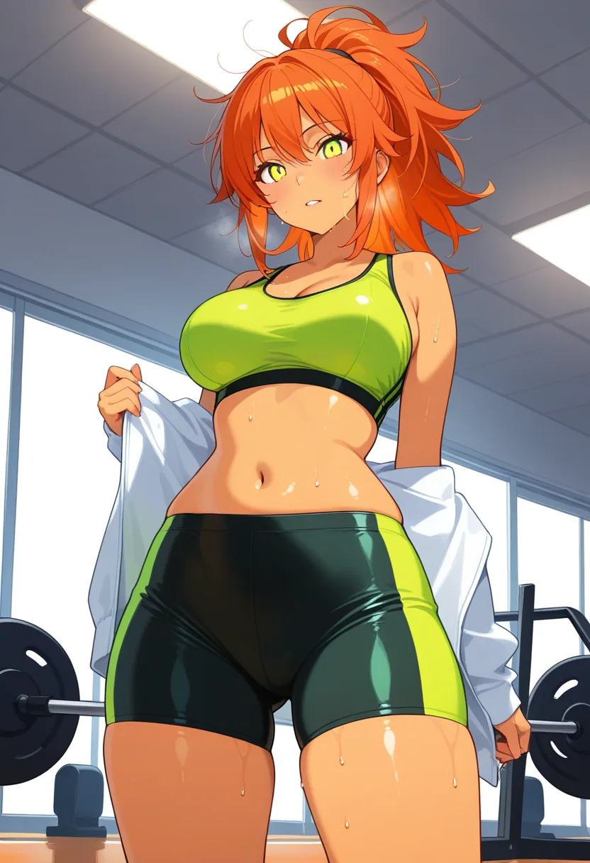 Story 90: Sweaty Gym Session — panel 5 — starting to remove shorts