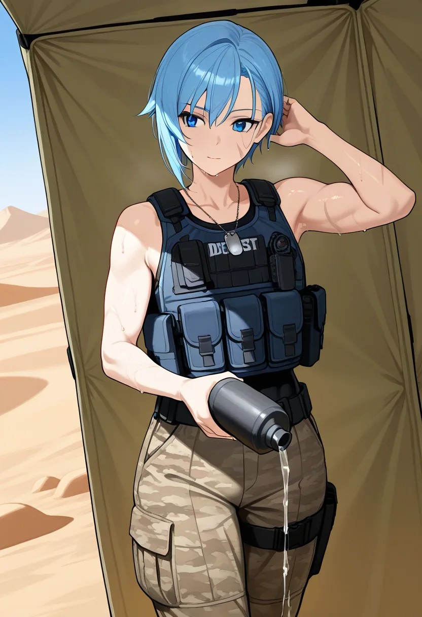 Story 5: Desert Patrol — panel 2 — removing gear
