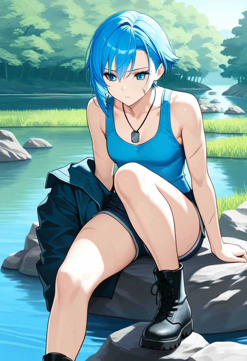 Story 7: Approaching Lake — panel 2 — boots off shore