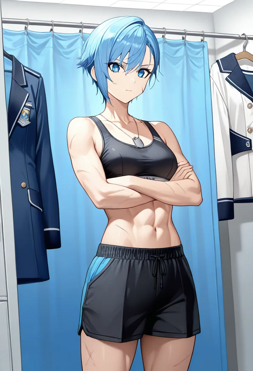 Story 9: Staring At Uniform — panel 3 — in underwear