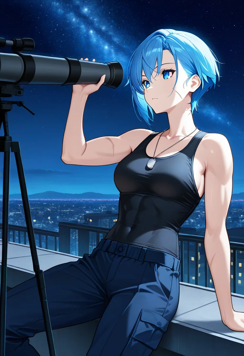 Story 16: Rooftop Setup — panel 2 — looking through