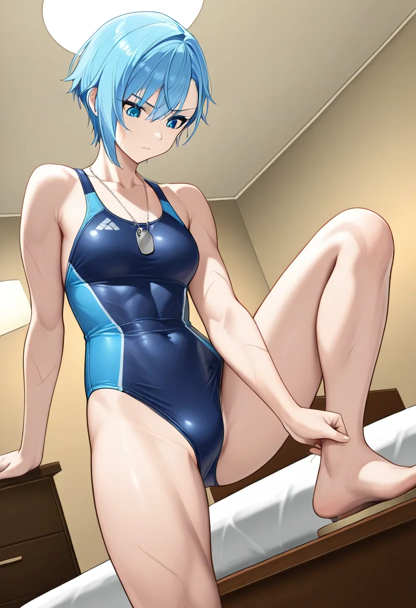 Story 34: Holding Swimsuit — panel 2 — changing