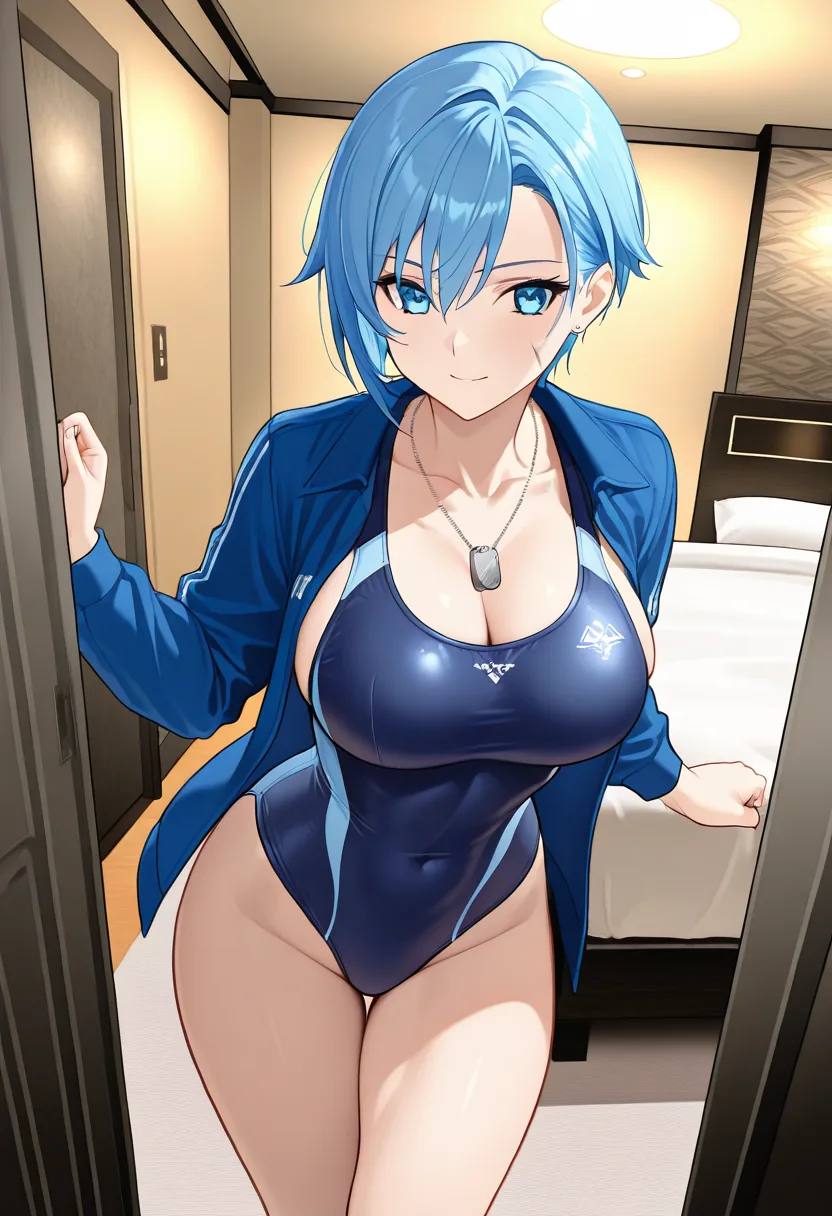 Story 34: Holding Swimsuit — panel 4 — adding cover