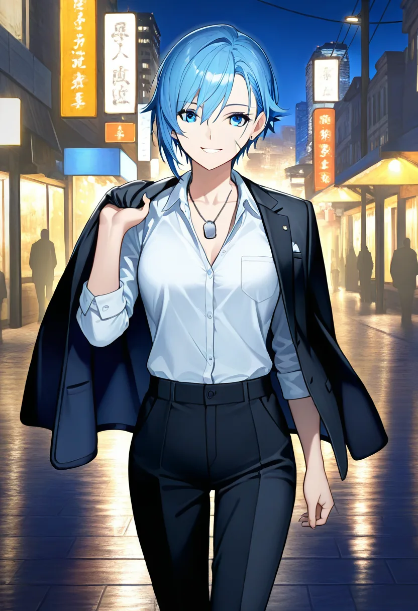 Story 55: Tuxedo Decision — panel 6 — night walk