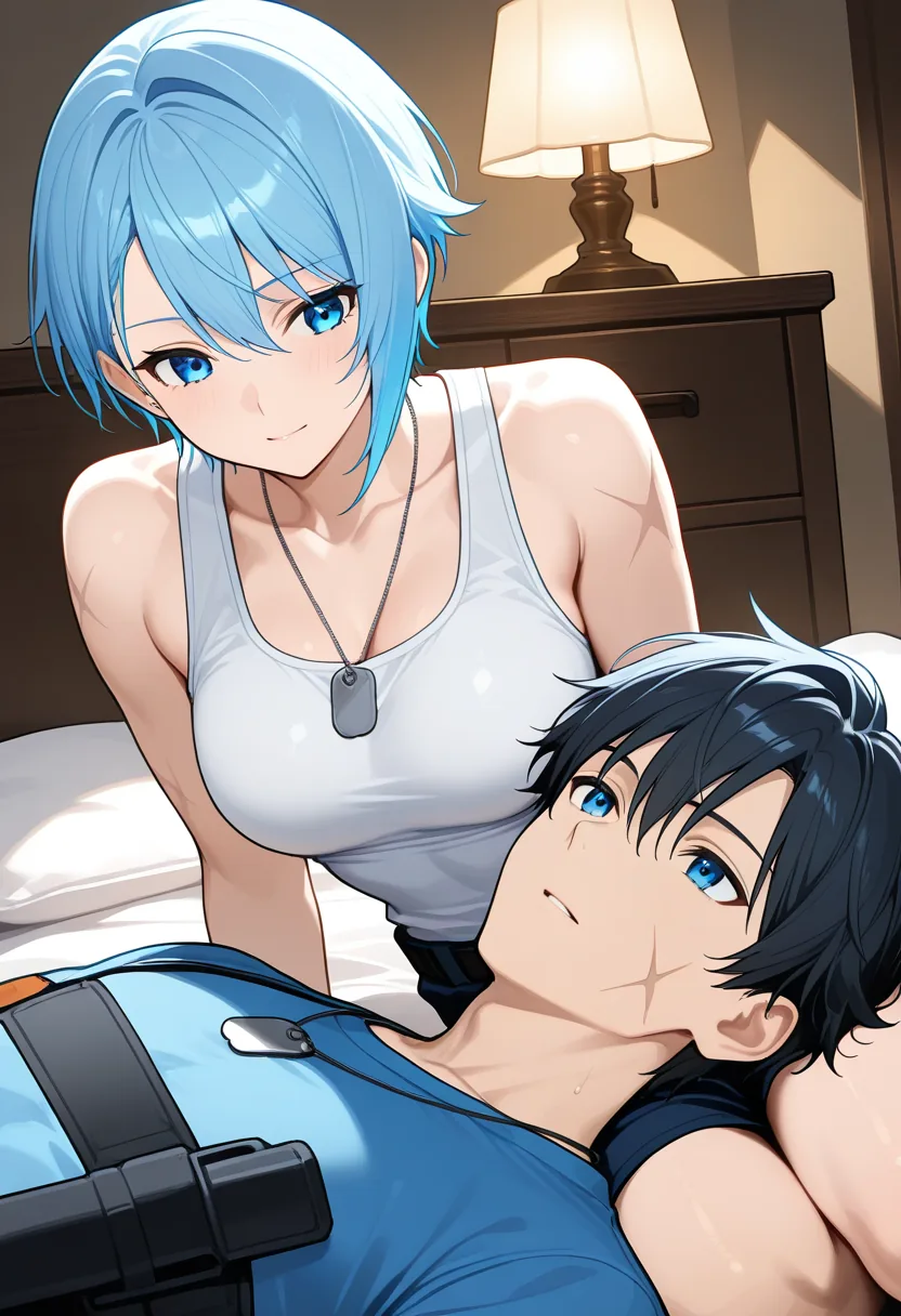 Story 93: Lying Together — panel 2 — tracing scars