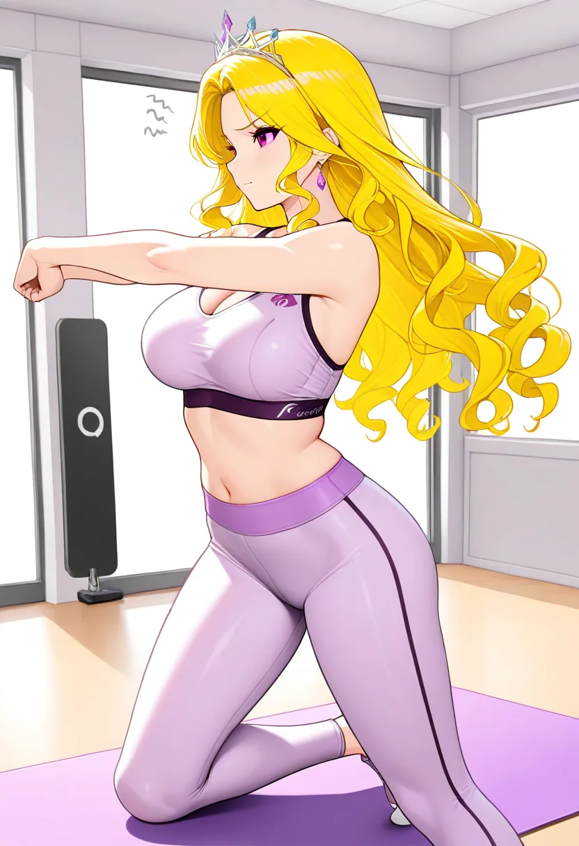 Story 13: Yoga Outfit — panel 2 — struggling pose