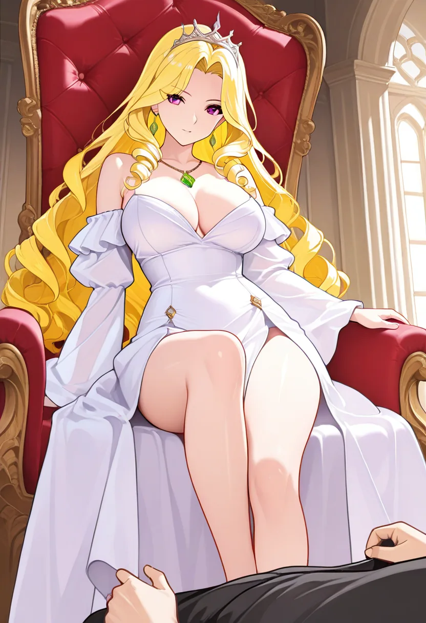 Story 64: On Throne — panel 3 — dress parting