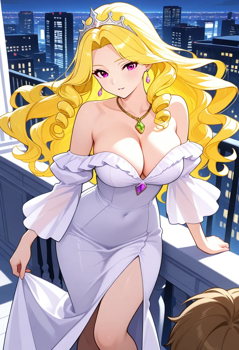 Story 77: Balcony Superiority — panel 3 — dress falling