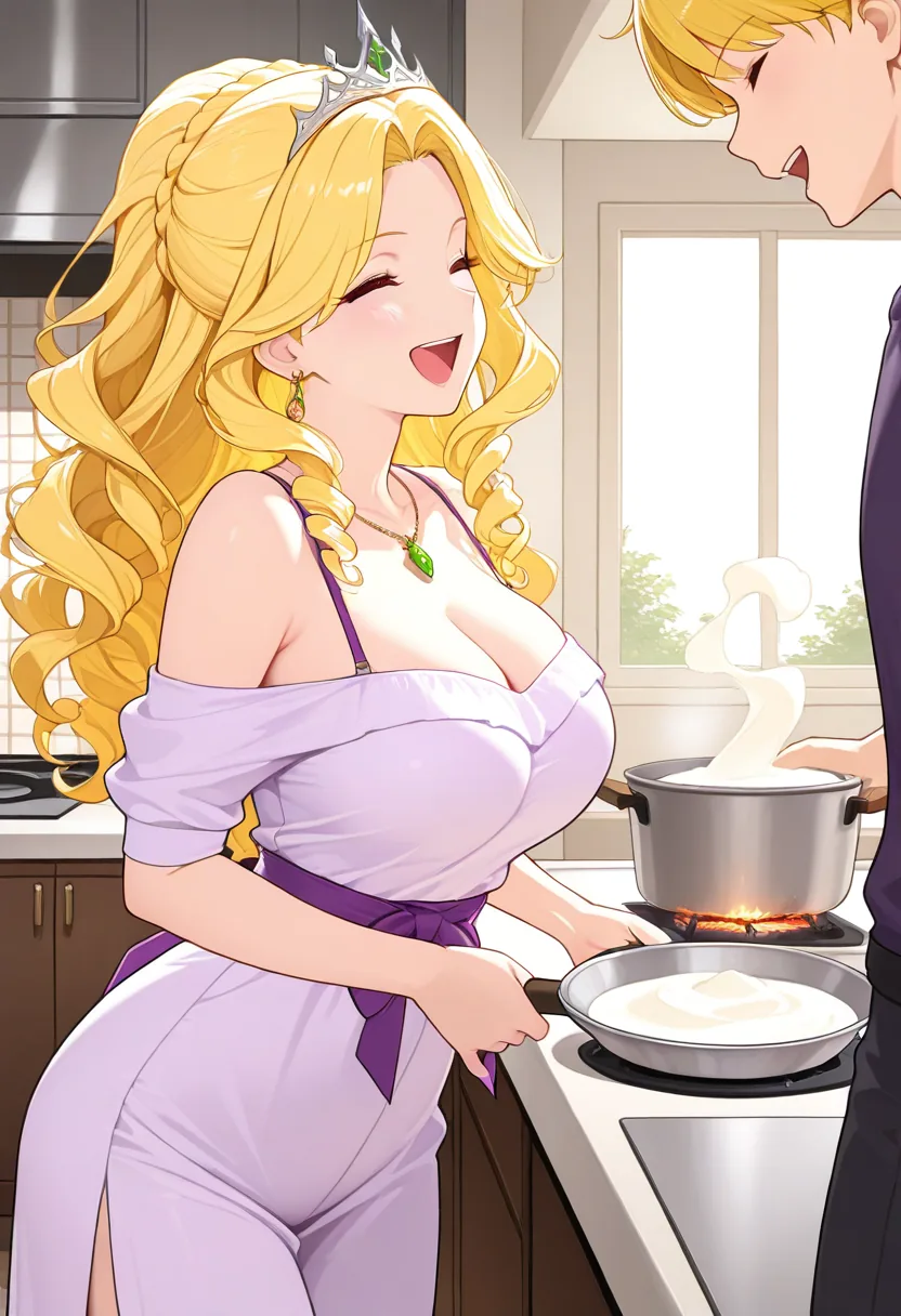 Story 97: Tiara Off — panel 2 — cooking together