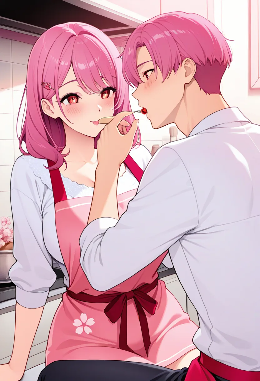 Story 3: Cooking Preparation — panel 2 — playful feeding
