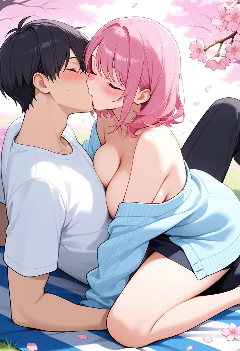 Story 7: Picnic Setup — panel 4 — passionate kissing