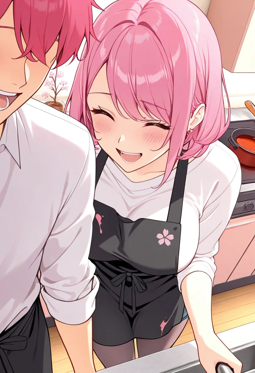 Story 9: Cooking Together — panel 3 — spilled sauce accident