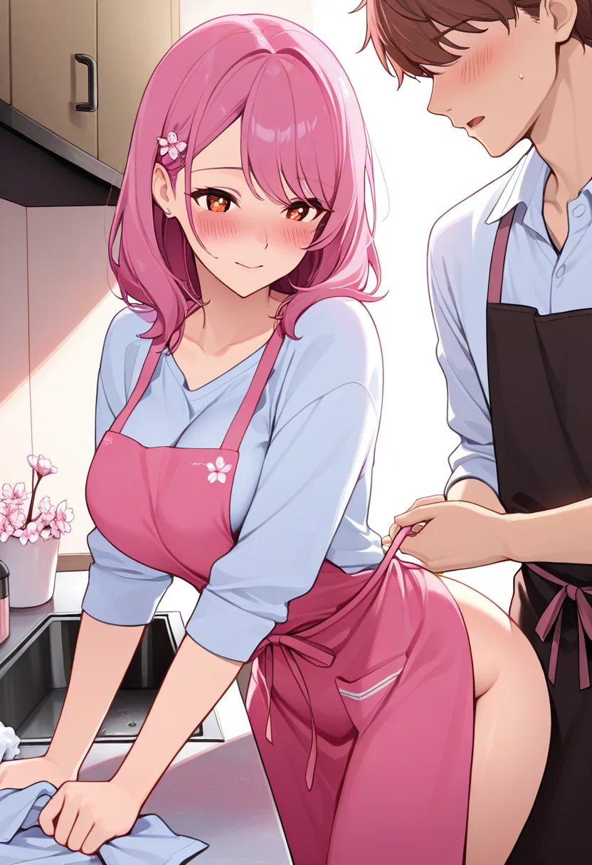 Story 9: Cooking Together — panel 4 — cleaning leads to touching