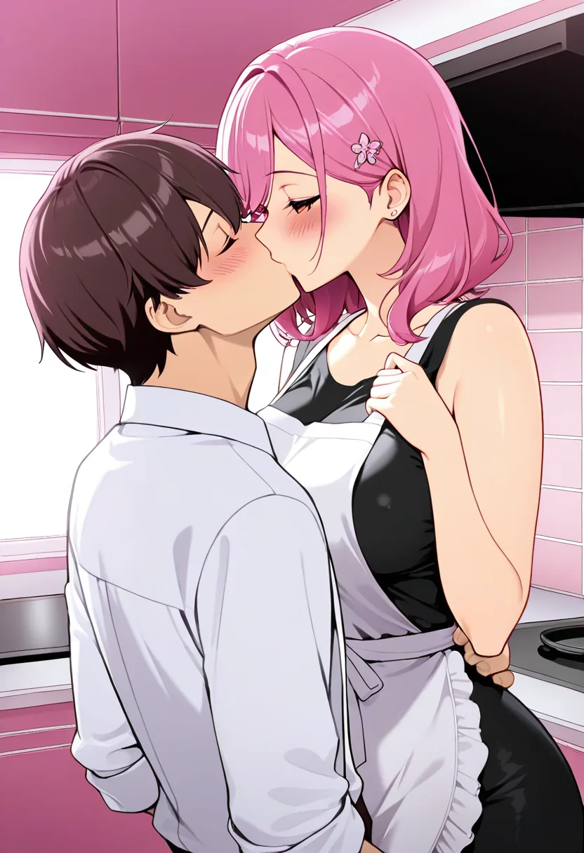 Story 14: Cooking Preparation — panel 3 — counter kissing
