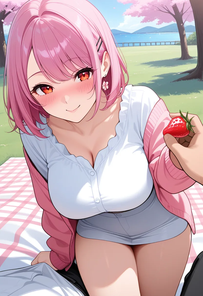 Story 35: Picnic Setup — panel 2 — playful feeding