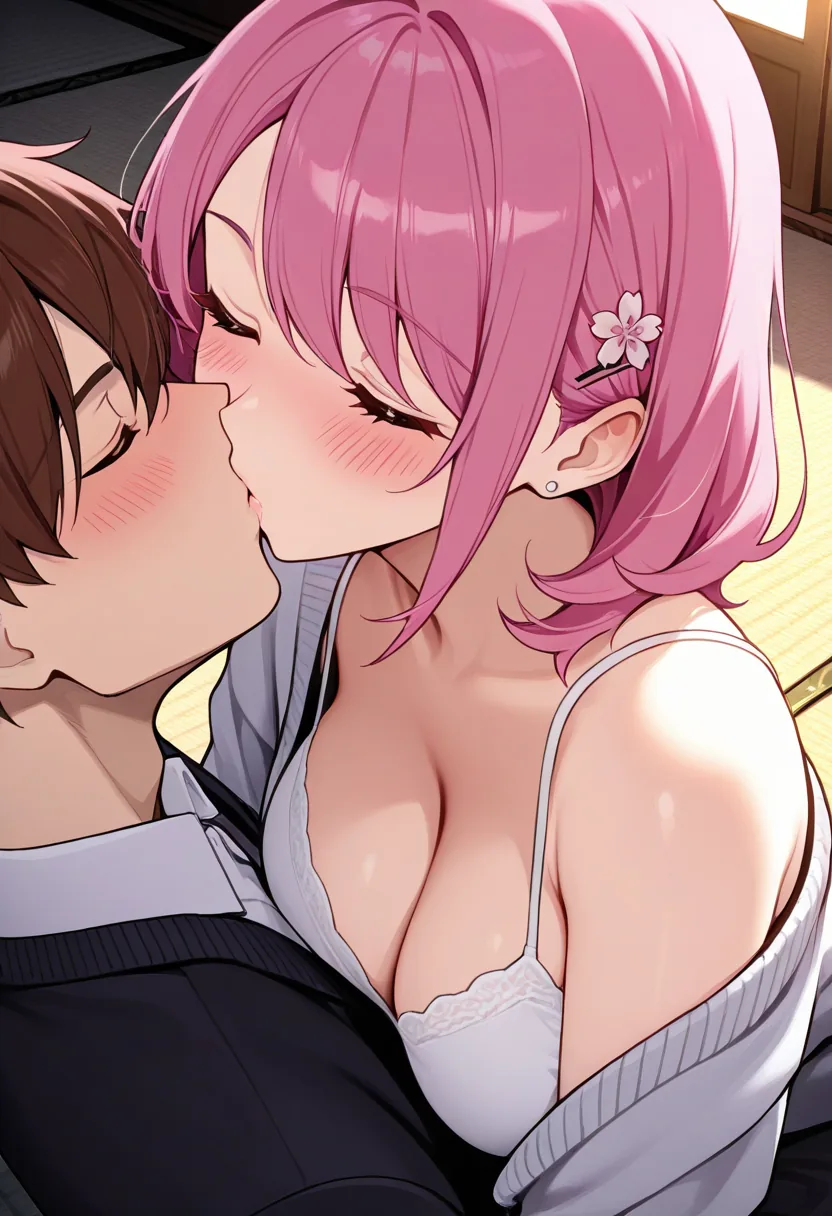 Story 61: Tea Preparation — panel 3 — gentle kissing